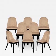  Carrocel Interiors Set of 8 Custom Modern Dining Chairs in Tan Velvet by Carrocel - 1740927