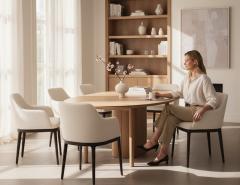  Carrocel Interiors Set of 8 Custom Reece Dining Chairs in Boucle Fabric by Carrocel - 4426360