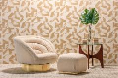  Carson s Furniture Karl Springer Style Ivory Boucl Souffl Pouf - 2014411
