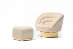  Carson s Furniture Karl Springer Style Ivory Boucl Souffl Pouf - 2014427
