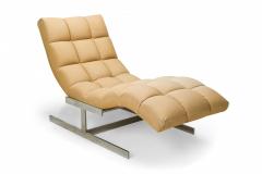  Carsons Carsons American Biscuit Beige Upholstery and Chrome Wave Form Chaise Lounge - 2789117