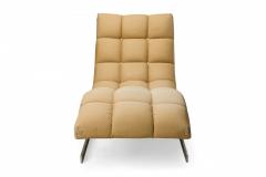  Carsons Carsons American Biscuit Beige Upholstery and Chrome Wave Form Chaise Lounge - 2789118