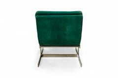  Carsons Carsons American Green Velour and Chrome Wave Form Chaise Lounge - 2789136