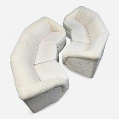  Carsons Pair of Mid Century Modern Curved Octagonal Sofas with Sculptural Arms - 3303678