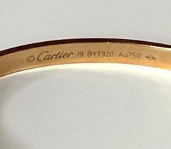  Cartier 18 K Yellow Gold Love Bracelet Open Cuff Size 19 by Cartier - 4702511