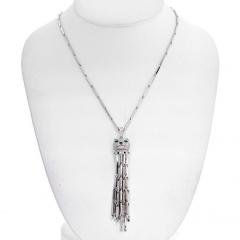  Cartier 18K WHITE GOLD DIAMOND PANTHERE TASSEL PENDANT ON A CARTIER CHAIN NECKLACE - 2302453