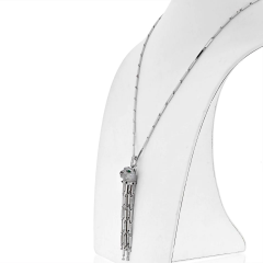  Cartier 18K WHITE GOLD DIAMOND PANTHERE WITH TASSELS ON A SIGNATURE CHAIN NECKLACE - 2744404