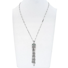  Cartier 18K WHITE GOLD DIAMOND PANTHERE WITH TASSELS ON A SIGNATURE CHAIN NECKLACE - 2744405