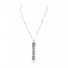  Cartier 18K WHITE GOLD DIAMOND PANTHERE WITH TASSELS ON A SIGNATURE CHAIN NECKLACE - 2747378