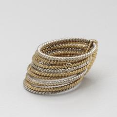  Cartier 18kt Yellow White gold ring 10 band Ring - 4375688