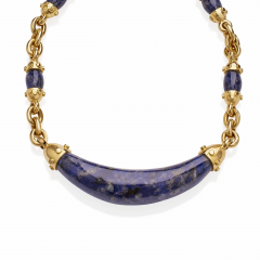  Cartier Aldo Cipullo for Cartier 18K Gold and Sodalite Rounds Necklace - 3967963