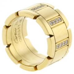  Cartier CARTIER 18 KARAT YELLOW GOLD DIAMOND TANK FRANCAISE LARGE BAND RING - 3091814