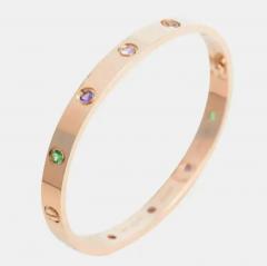  Cartier CARTIER 18K ROSE GOLD 10 MULTI GEMSTONE LOVE BRACELET - 3164450