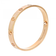  Cartier CARTIER 18K ROSE GOLD LOVE BANGLE SIZE 17 BRACELET - 2777353