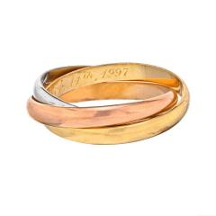  Cartier CARTIER 18K TRI COLOR TRINITY CLASSIC ROLLER WEDDING RING - 2302479