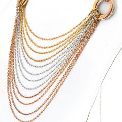  Cartier CARTIER 18K TRI COLOR TRINITY DRAPED CHAIN NECKLACE - 3293400