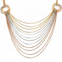  Cartier CARTIER 18K TRI COLOR TRINITY DRAPED CHAIN NECKLACE - 3293401