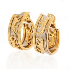  Cartier CARTIER 18K TWO TONE WALKING PANTHER VINTAGE HOOP EARRINGS - 2316730