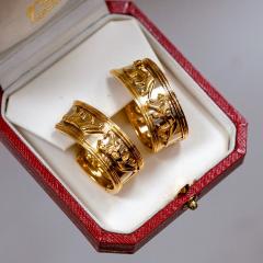  Cartier CARTIER 18K TWO TONE WALKING PANTHER VINTAGE HOOP EARRINGS - 2316731