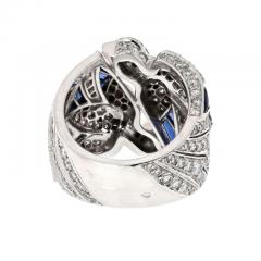  Cartier CARTIER 18K WHITE GOLD DIAMOND AND SAPPHIRE DOVE RING - 3164486