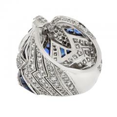  Cartier CARTIER 18K WHITE GOLD DIAMOND AND SAPPHIRE DOVE RING - 3164488