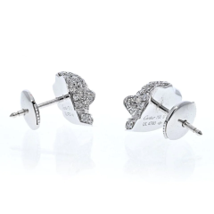  Cartier CARTIER 18K WHITE GOLD DIAMOND PANTHERE STUD EARRINGS - 2732054