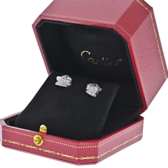  Cartier CARTIER 18K WHITE GOLD DIAMOND PANTHERE STUD EARRINGS - 2732089
