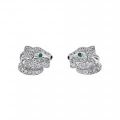  Cartier CARTIER 18K WHITE GOLD DIAMOND PANTHERE STUD EARRINGS - 2734870