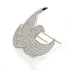  Cartier CARTIER 18K WHITE GOLD DIAMOND PAVE DOVE PIN BROOCH - 1704875