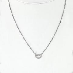  Cartier CARTIER 18K WHITE GOLD DOUBLE C DIAMOND PETITE HEART PENDANT - 1858613