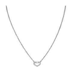  Cartier CARTIER 18K WHITE GOLD DOUBLE C DIAMOND PETITE HEART PENDANT - 1860483