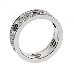  Cartier CARTIER 18K WHITE GOLD LOVE DIAMOND CERAMIC RING - 3135822
