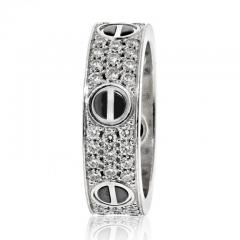  Cartier CARTIER 18K WHITE GOLD LOVE DIAMOND CERAMIC RING - 3135827