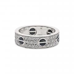  Cartier CARTIER 18K WHITE GOLD LOVE DIAMOND CERAMIC RING - 3137417