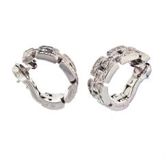  Cartier CARTIER 18K WHITE GOLD MAILLON DIAMOND HUGGIE EARRINGS - 2302492