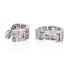  Cartier CARTIER 18K WHITE GOLD MAILLON DIAMOND HUGGIE EARRINGS - 2302494