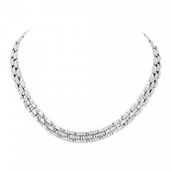  Cartier CARTIER 18K WHITE GOLD MAILLON PANTHERE 3 ROW DIAMOND NECKLACE - 2327572