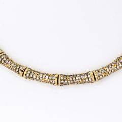  Cartier CARTIER 18K YELLOW GOLD 22 CARAT DIAMOND BAMBOO COLLAR NECKLACE - 1902595