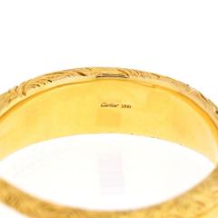  Cartier CARTIER 18K YELLOW GOLD CARVED LION BANGLE BRACELET - 1818441