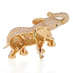  Cartier CARTIER 18K YELLOW GOLD DIAMOND ELEPHANT BROOCH - 1963013