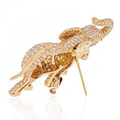  Cartier CARTIER 18K YELLOW GOLD DIAMOND ELEPHANT BROOCH - 1963014