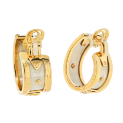  Cartier CARTIER 18K YELLOW GOLD DIAMOND ELEPHANT HOOP EARRINGS - 2765354