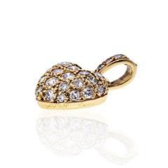  Cartier CARTIER 18K YELLOW GOLD DIAMOND HEART CHARM PENDANT - 1902597