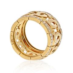  Cartier CARTIER 18K YELLOW GOLD DOUBLE C LOGO AND DIAMOND RING - 2431659