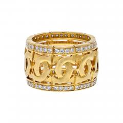  Cartier CARTIER 18K YELLOW GOLD DOUBLE C LOGO AND DIAMOND RING - 2435753