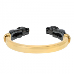  Cartier CARTIER 18K YELLOW GOLD DOUBLE HEAD HEMATITE CUFF BRACELET - 3651136