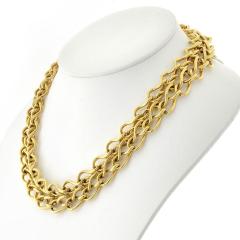  Cartier CARTIER 18K YELLOW GOLD DOUBLE HIGH POLISHED TWISTED CHAIN COLLAR NECKLACE - 2259498