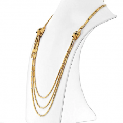  Cartier CARTIER 18K YELLOW GOLD DOUBLE PANTHERE TASSEL LONG STRAND NECKLACE - 2670695