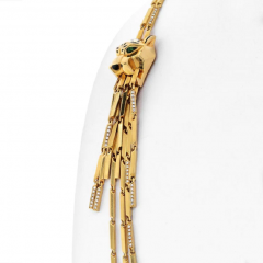  Cartier CARTIER 18K YELLOW GOLD DOUBLE PANTHERE TASSEL LONG STRAND NECKLACE - 2670697