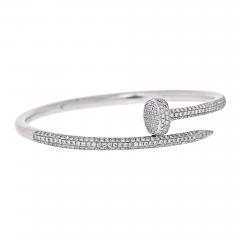 Cartier Just Un Clou Nail Bracelet in 18k White Gold With Diamonds. 0.51  Carats